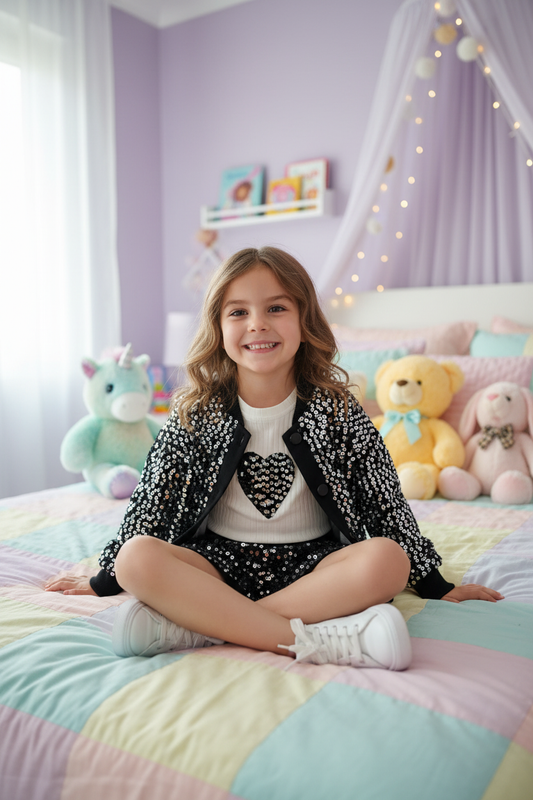 Yatakta oyuncaklarla