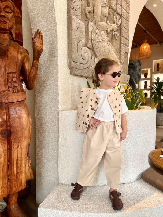 La'ciel Paris Unisex 2'li Takım Desenli Yelek ve Pantolon